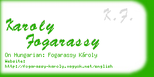 karoly fogarassy business card